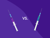 Two syringes representing Praluent vs Repatha comparison