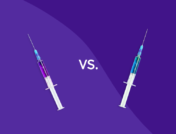 Rx syringes representing Shingrix vs Zostavax injections