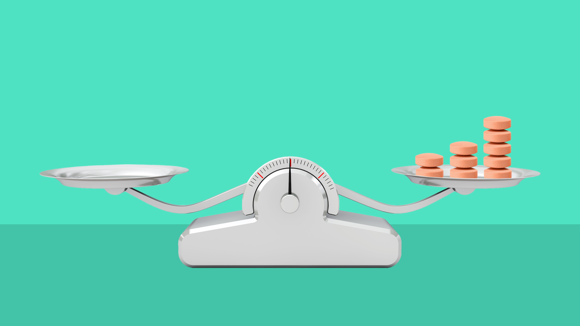 A scale with medication represents the benefits of ADHD medication for teens