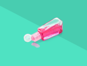 A bottle of hand sanitizer