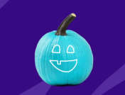 Teal halloween pumpkin