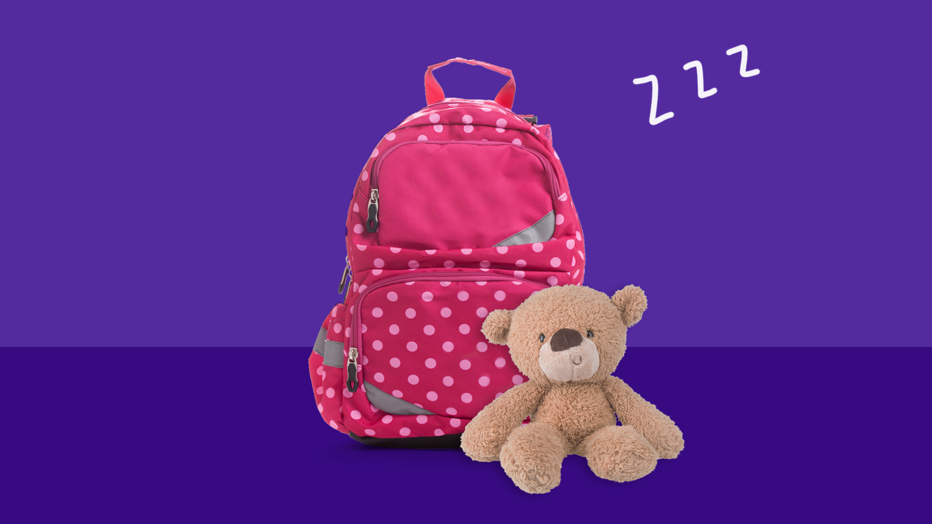 A backpack and teddy bear represent sleepovers for children with juvenile diabetes