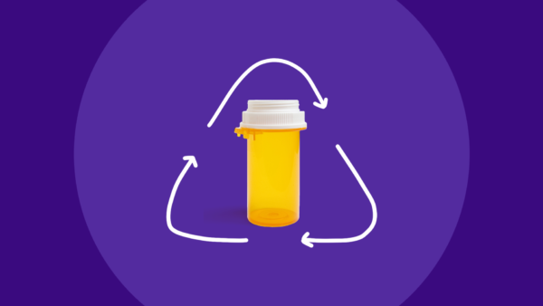 Recycle used pill bottles - prescription bottle