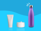 Lotion and a water bottle represent medications that cause dry skin