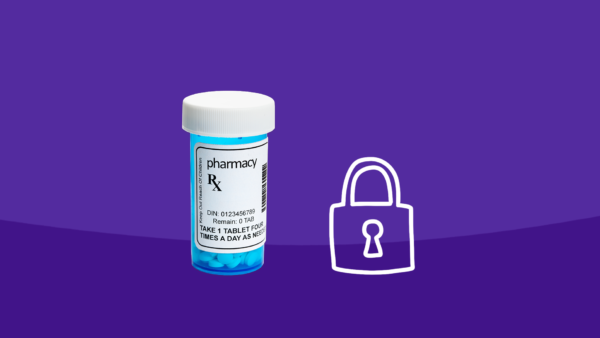 Rx pill bottle and padlock: Medicine storage safety for children