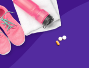 Hypothyroidism and exercise - running shoes and water bottle