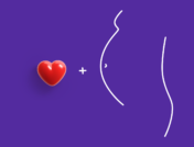 A drawing of a pregnant woman with a heart represents normal heart rate for pregnant women