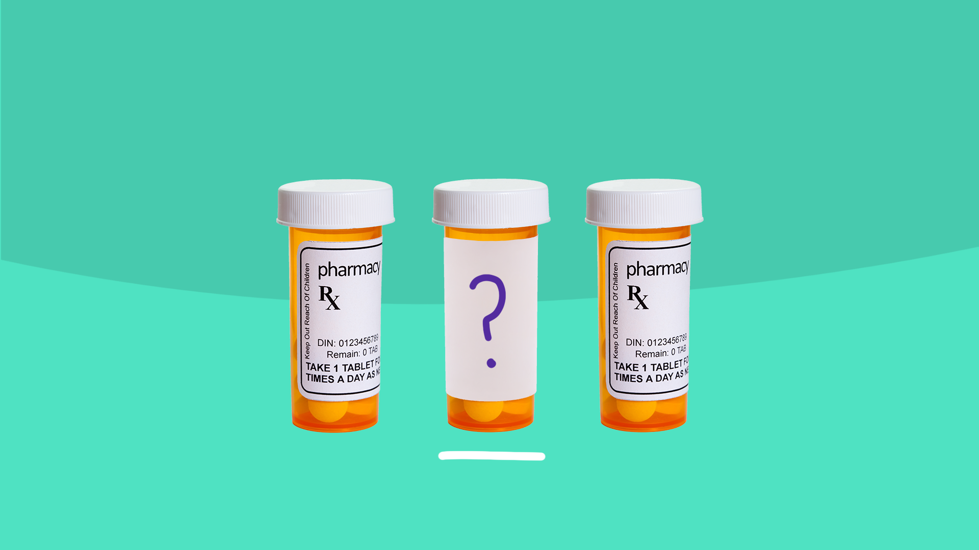 Three prescription bottles, one in middle with question mark: What is Ativan?