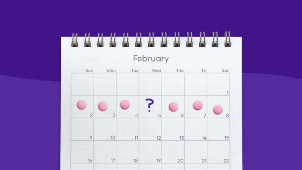 A calendar shows daily aspirin pills