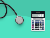 Copay vs. deductible - stethoscope and calculator