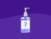 A bottle with a question mark on it asks: Does hand sanitizer expire?