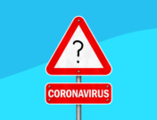 A sign with coronavirus and a question mark represents What to do if you think you have COVID