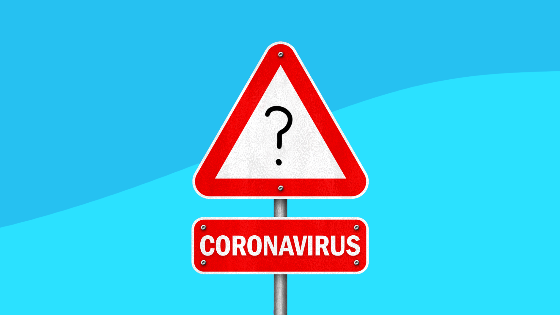 A sign with coronavirus and a question mark represents What to do if you think you have COVID