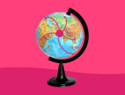 A globe symbolizes a pandemic