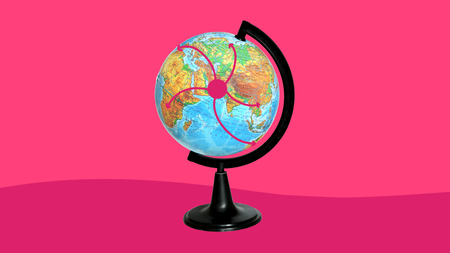 A globe symbolizes a pandemic
