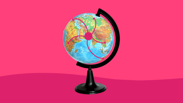 A globe symbolizes a pandemic