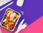 An image of a packed lunch represents how to stay healthy at work