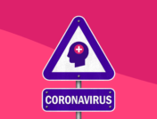 A sign with a head in it represents protecting mental health while in coronavirus isolation
