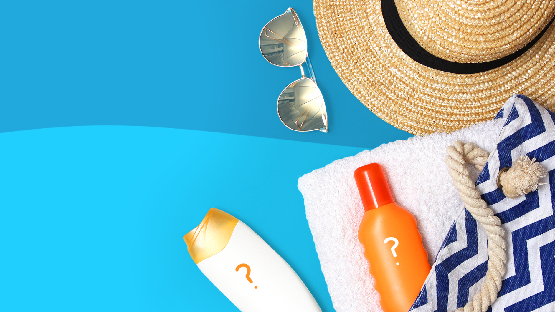 Does sunscreen expire? Bottles of sunscreen and beach supplies