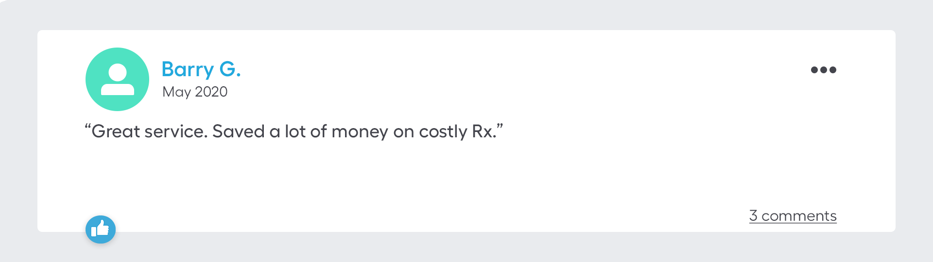 Great service. Saved a lot of money on costly Rx