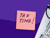 A sticky note that says Tax Time represents medical expense deduction