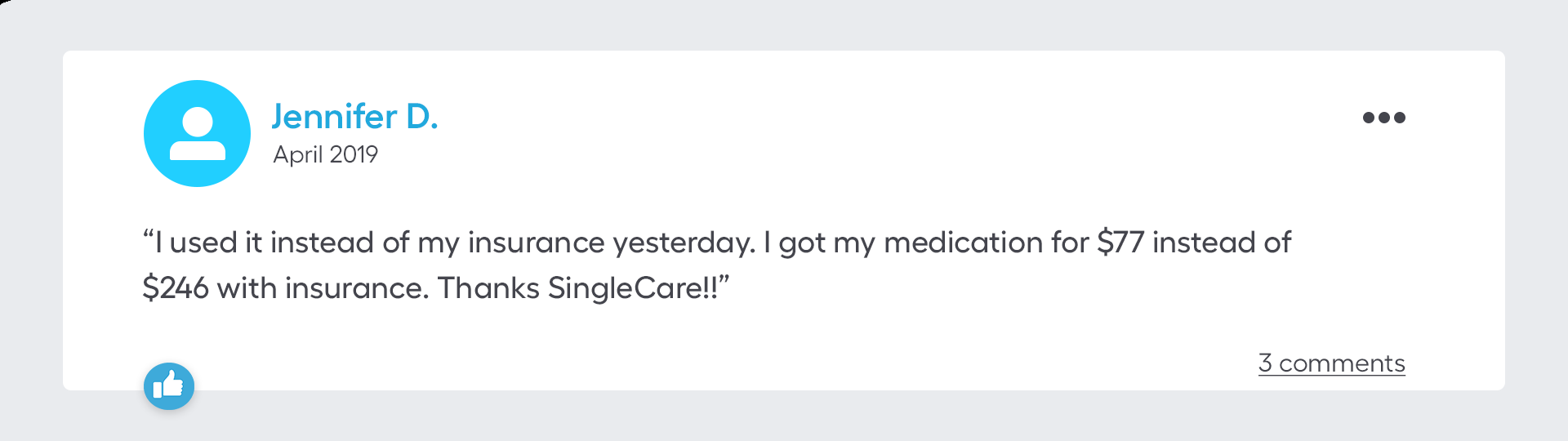 I used it instead of my insurance yesterday. I got my medication for $77 instead of $246 with insurance. Thanks SingleCare