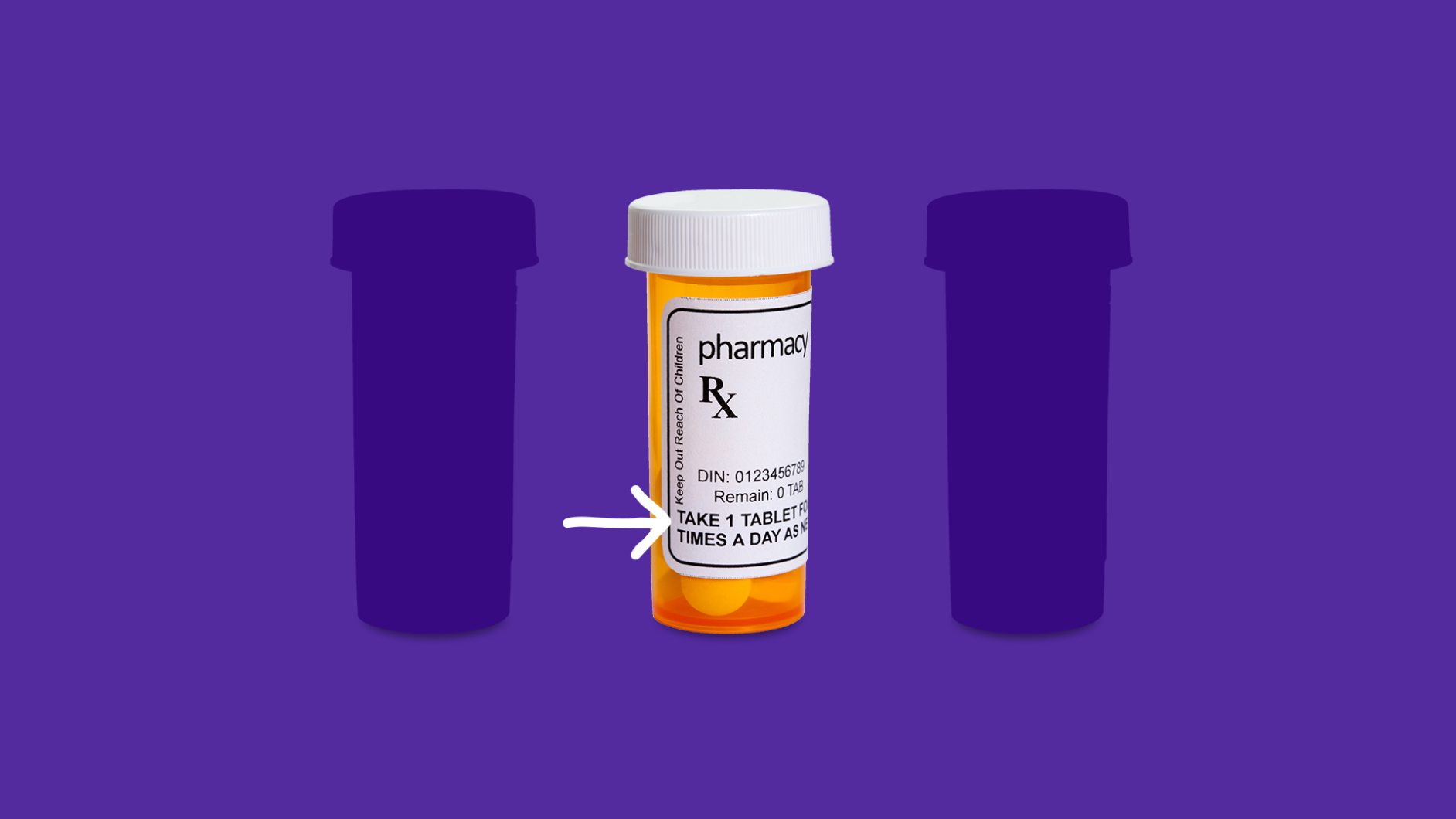 Rx pill bottle: Don't take medication as prescribed