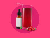Bottle of essential oil and cranberry juice: Home Remedies for UTI