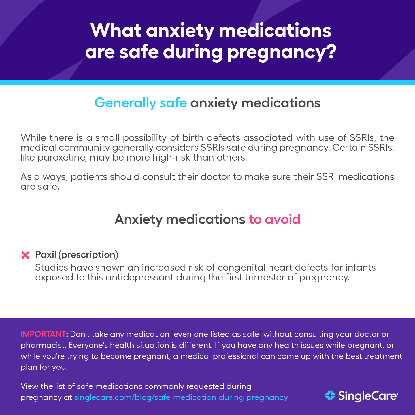 A list of anxiety medications that are safe to take during pregnancy