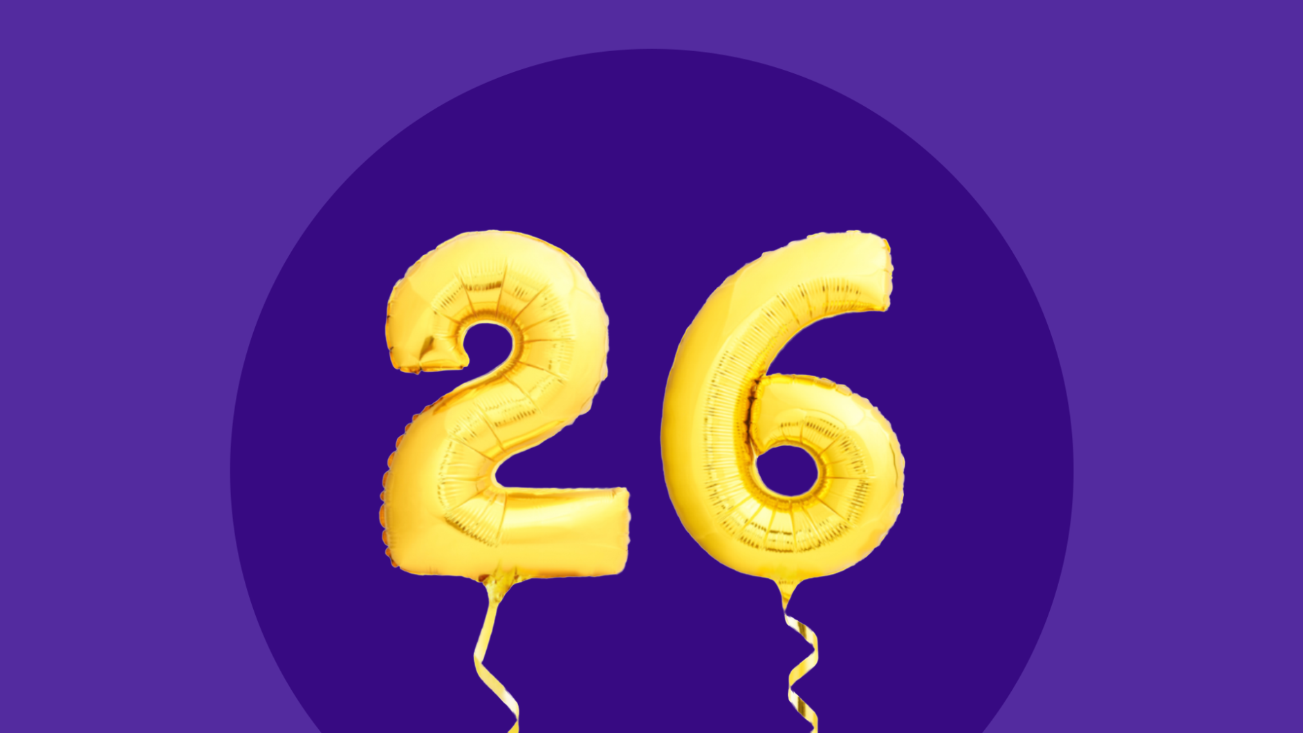 26 birthday balloons