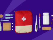 A college first aid kit