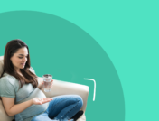 Pregnant woman taking medicine