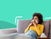 A woman with a tissue represents flu season
