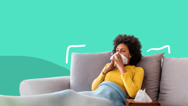 A woman with a tissue represents flu season