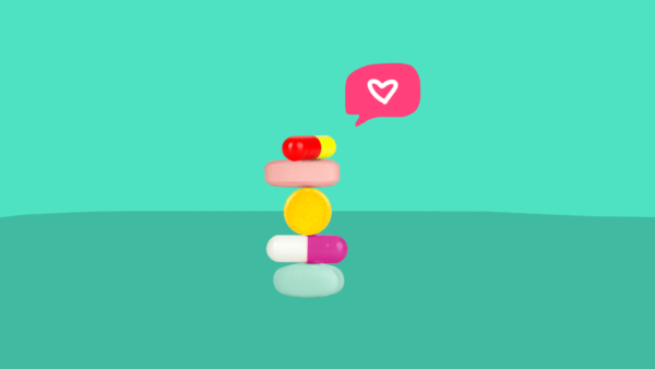 A stack of popular antidepressants drug