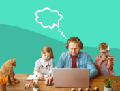 A child at a desk represents pandemic parenting