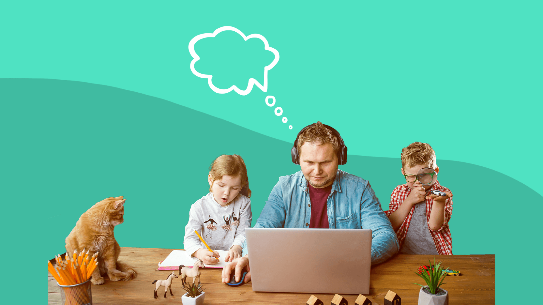 A child at a desk represents pandemic parenting