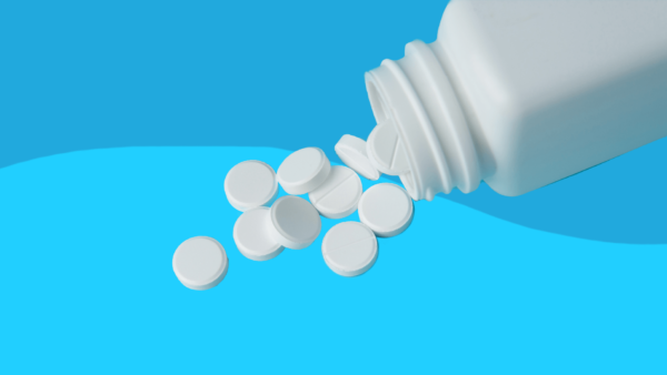 A bottle of aspirin represents reye's syndrome in kids