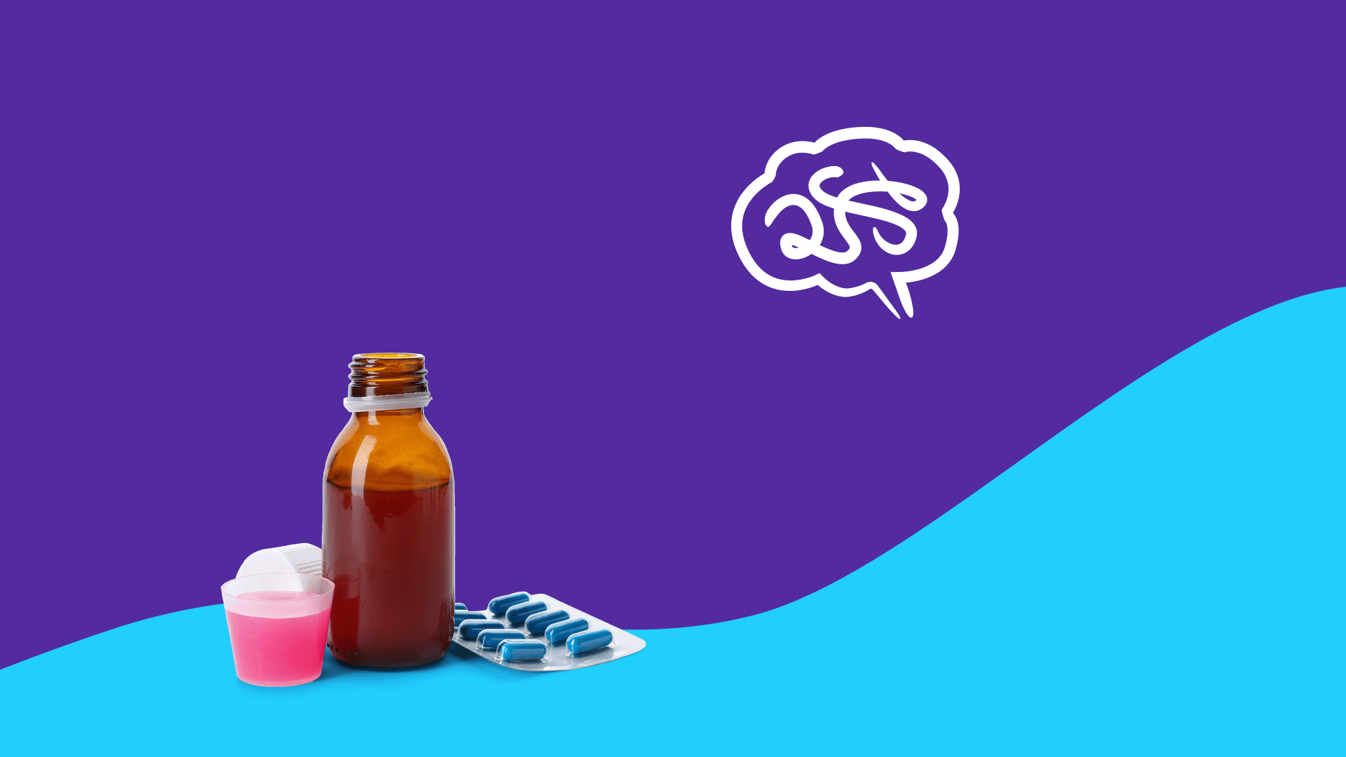 Medicines and a brain illustration — serotonin syndrome symptoms