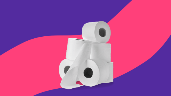 Toilet paper represents constipation after surgery