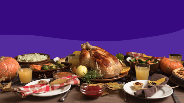 A table with food represents holiday food allergies