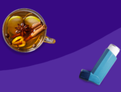 An image of alcohol and asthma inhaler