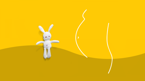 A bunny and a belly represent pregnancy insurance