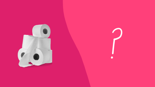 Roll of toilet paper and question mark: IBD vs. IBS