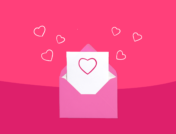 An envelope with a heart represents healthy heart during Valentine's day