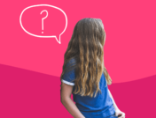 Adolescent girl with a thought bubble and question mark: How do you talk to children about their mental health?