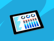 Tablet with charts and graphs: Stress statistics and trends