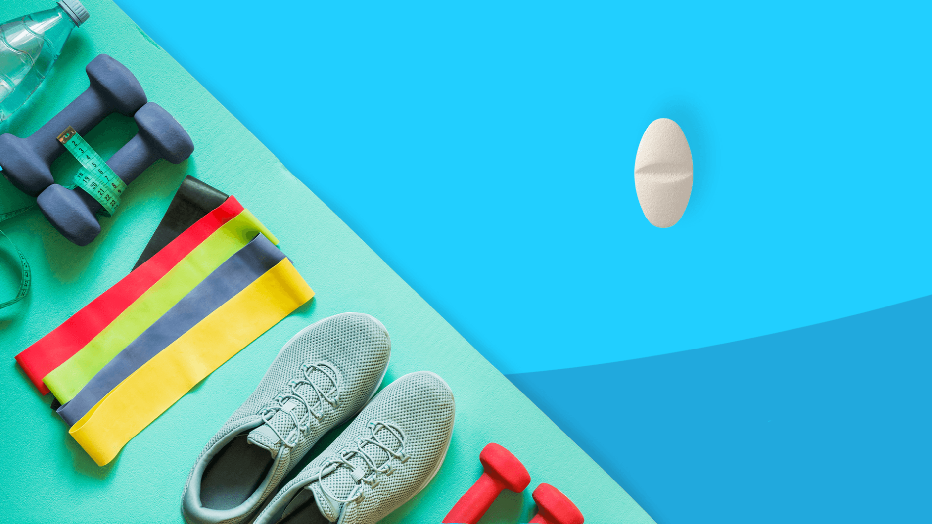 Sneakers and a pill represent Lexapro and exercise