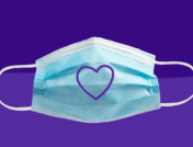 A mask with a heart on it - COVID heart damage