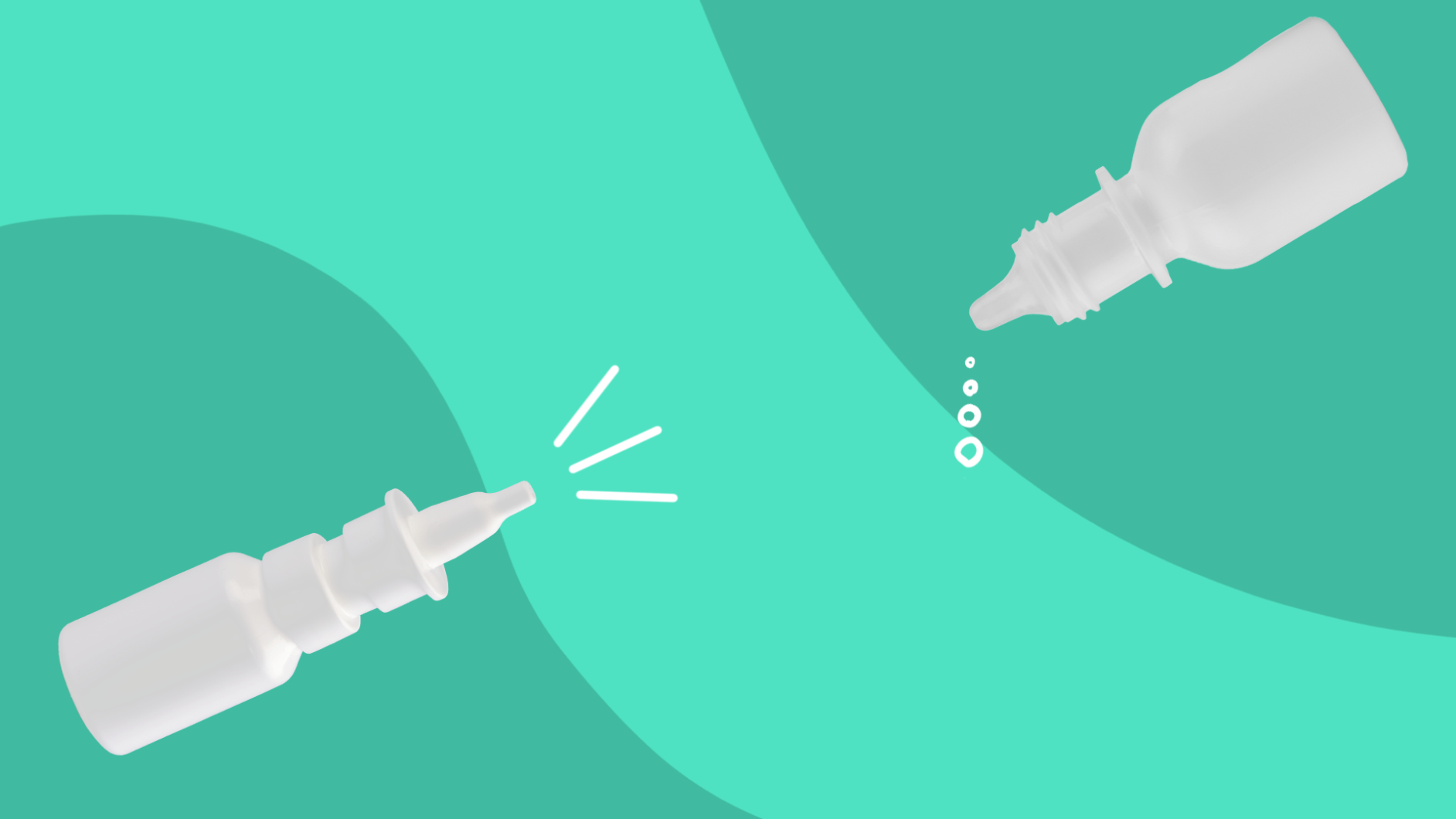 Two containers of nasal spray represent adult-onset allergies